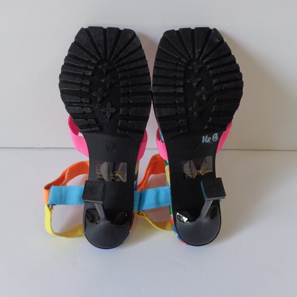 Cape Robbin Boomer Neoprene Strappy Colorful High Heel Floral Sandal Size 7.5 - Picture 6 of 6